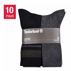 Timberland Men's Everyday Crew Sock, Gray pack, 10-pair